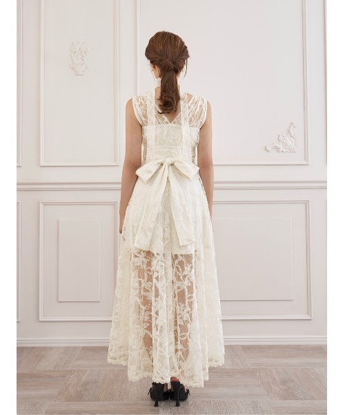 Darich（ダーリッチ） ワンピース バックリボンフローラルレースロング