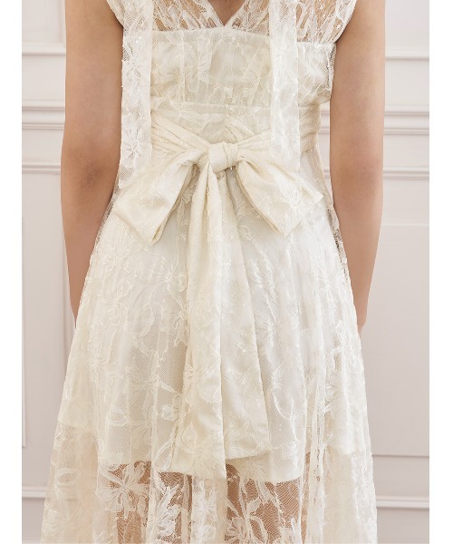 Darich（ダーリッチ） ワンピース バックリボンフローラルレースロング