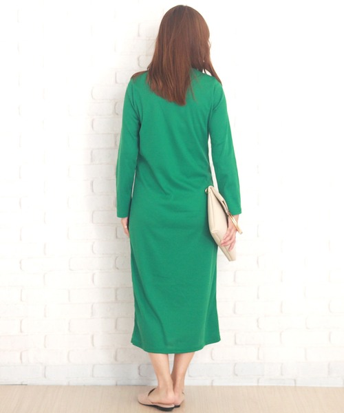 ケイミー kay me マリリンワンピース ひざ丈 カシュクール 半袖 9 紺