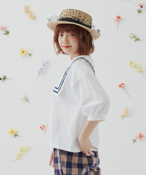 tシャツ Sheer twist cotton crew レディース レースライクカットソードロストTシャツ