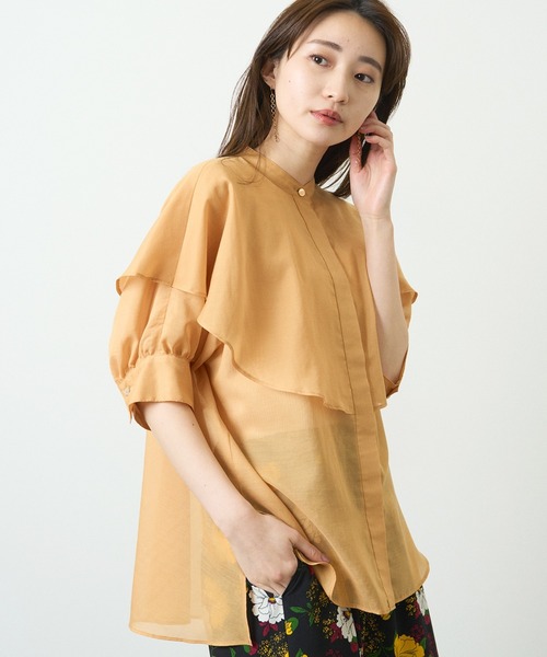 シャツ トップス ブラウス ケープ風シアーブラウス シャツ ブラウス レディースファッション Zozotown 店 通販 生まれの