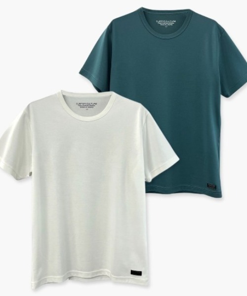 クルーネック コンパクトTシャツ CUSTOM CULTURE tシャツ 「CUSTOM CULTURE」 コンパクトポンチ