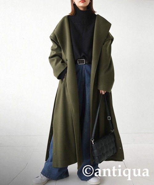 antiqua（アンティカ） コート チェスターコート 2wayノーカラーコート