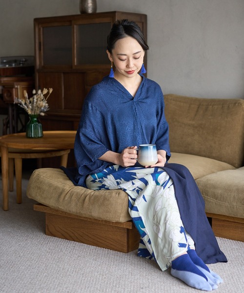【カヤ】菊薫る長丈トップス グリーン カヤ】菊薫る長丈トップス グリーン - ファッション通販
