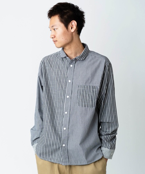 gym master（ジムマスター） シャツ 2WAYショールカラー長袖シャツ