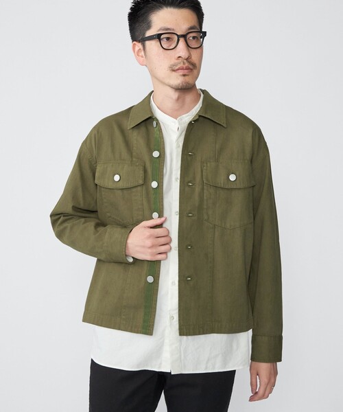 SHIPS ミリタリーハッピージャケット シップス SHIPS SHIPS: ミリタリー カバー シャツ ジャケット