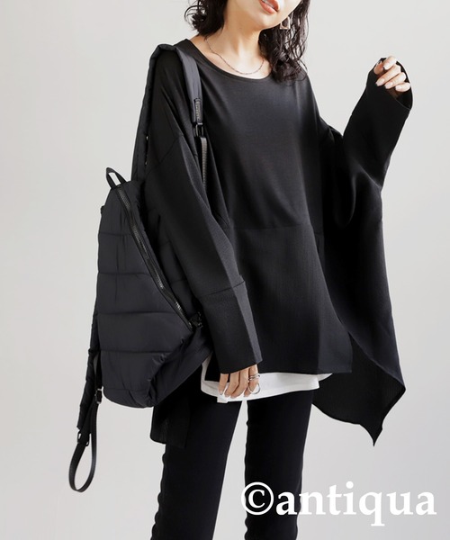 antiqua（アンティカ） tシャツ ドルマンスリーブ異素材切り替え