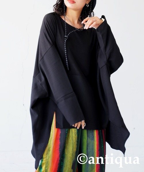 antiqua（アンティカ） tシャツ ドルマンスリーブ異素材切り替え