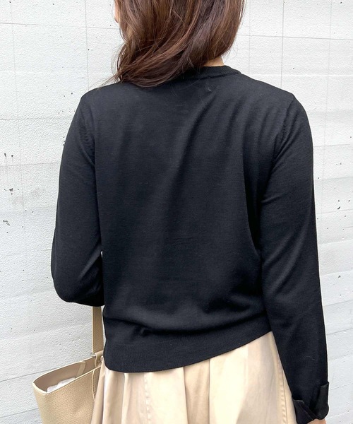 PICCIN PERLA カーディガン ビジューボタンバイカラー