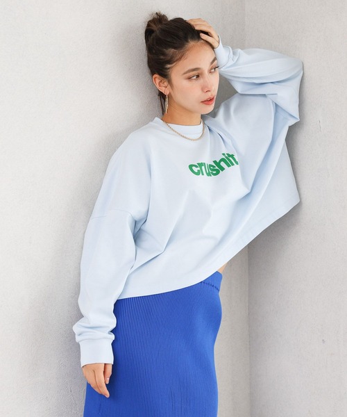 tシャツ 「HEREIAM」ロゴロングスリーブ レディース
