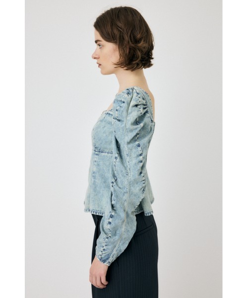 ブラウス シャツ AGING DENIM BUSTIER ブラウス レディース MOUSSY ブラウス シャツ AGING DENIM BUSTIER レディース