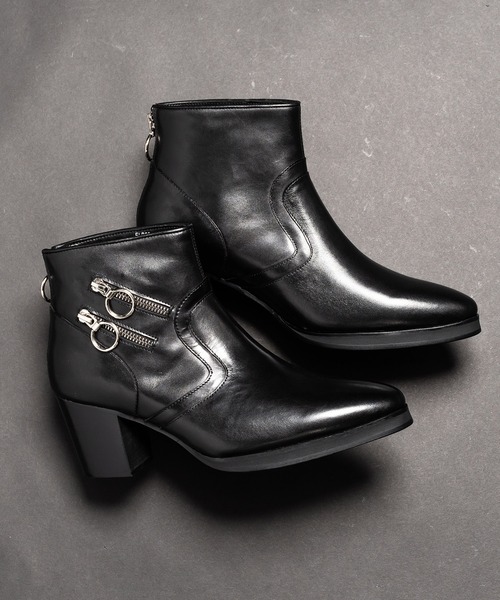 endevice（エンデヴァイス） ブーツ 2連ジップ ハイヒールブーツ