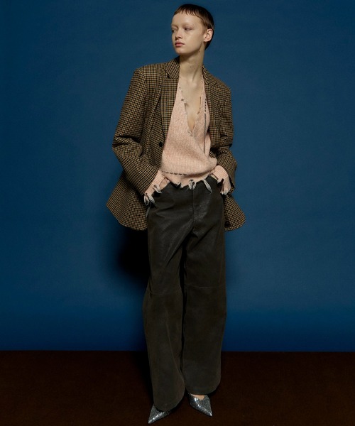 ニット セーター Hand Stitch Deep V-neck Knitwear/ハンドステッチディープＶネックニット「MAISON SPECIAL Hand Stitch Deep V-neck Knitwear/ハンドステッチディープV
