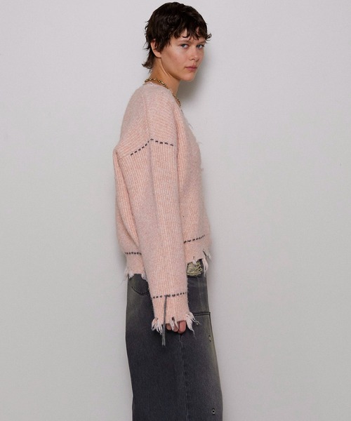 MAISON SPECIAL ニット セーター Hand Stitch Deep V-neck