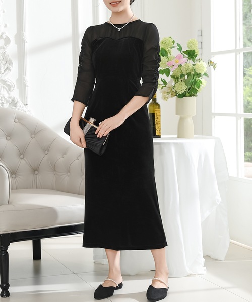 Lace Ladies（レースレディース） ドレス ベロア ドッキング シアー