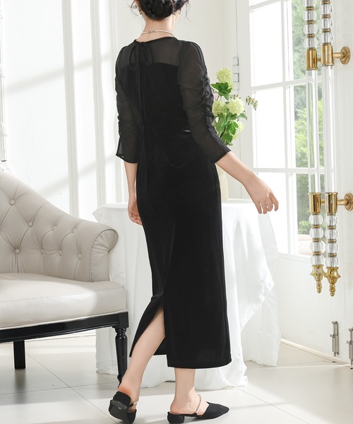 Lace Ladies（レースレディース） ドレス ベロア ドッキング シアー