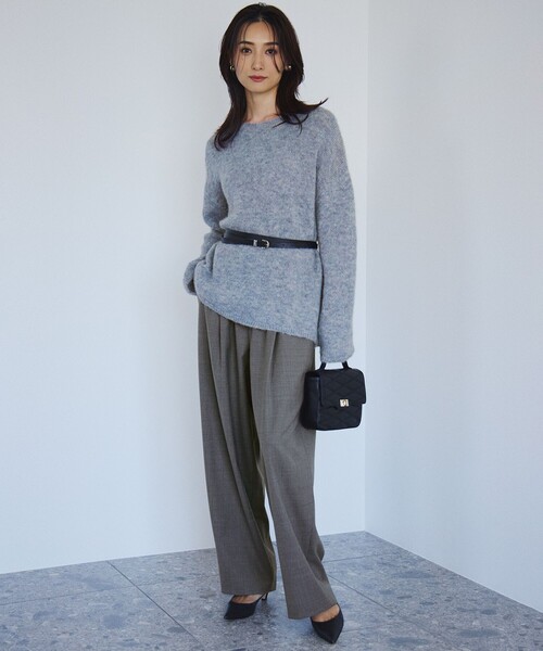 23区 パンツ ナチュラルストレッチサキソニー バレル レディース