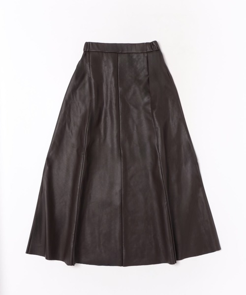 TRIANGLE PALETTE スカート フェイクレザーフレアスカート