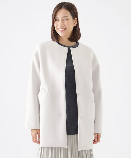 TRANS WORK（トランスワーク） ノーカラーコート コート 「STORY掲載