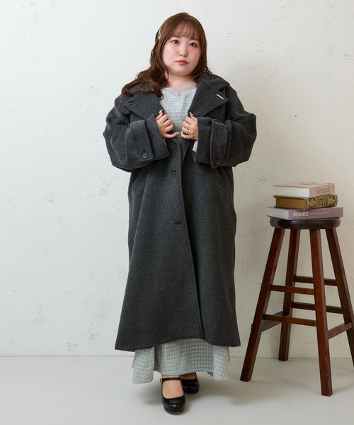 【新品タグ付き】Louiosy ルオシー　チャーム付き2wayカラーコート　3L Louiosy（ルオシー） コート アウター 「大きいサイズ」チャーム付き