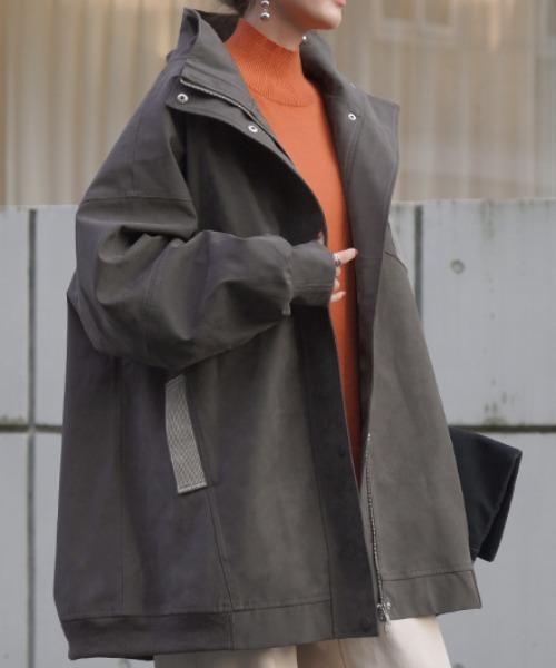 HUG.U（ハグユー） モッズコート コート 2way ヴィーガンレザー