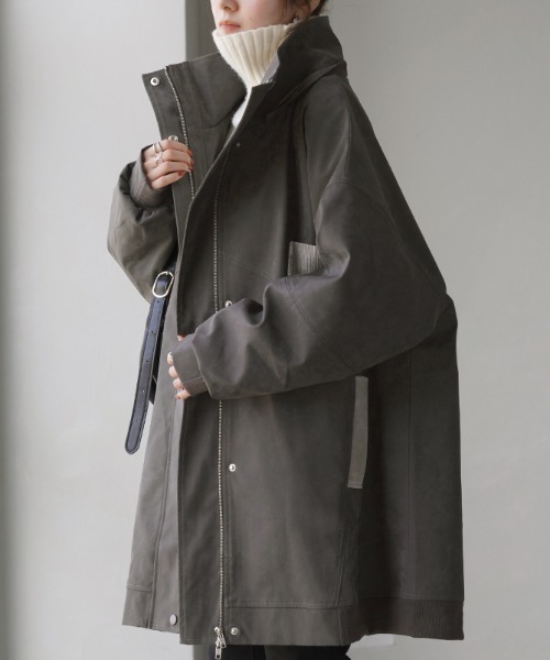 HUG.U（ハグユー） モッズコート コート 2way ヴィーガンレザー