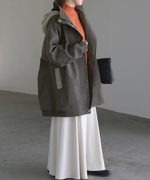 HUG.U（ハグユー） モッズコート コート 2way ヴィーガンレザー