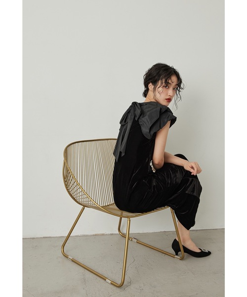 niana（ニアナ） ドレス ドレープベロアドレス ドット パーティー