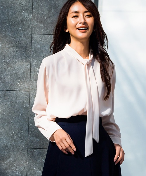 ブラウス シャツ 「洗える」ボウタイブラウス「春服」 レディース