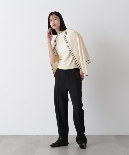 NATURAL BEAUTY BASIC 長袖カーディガン　七分袖セット N.Natural Beauty Basic アンサンブル バイカラーカーディガン