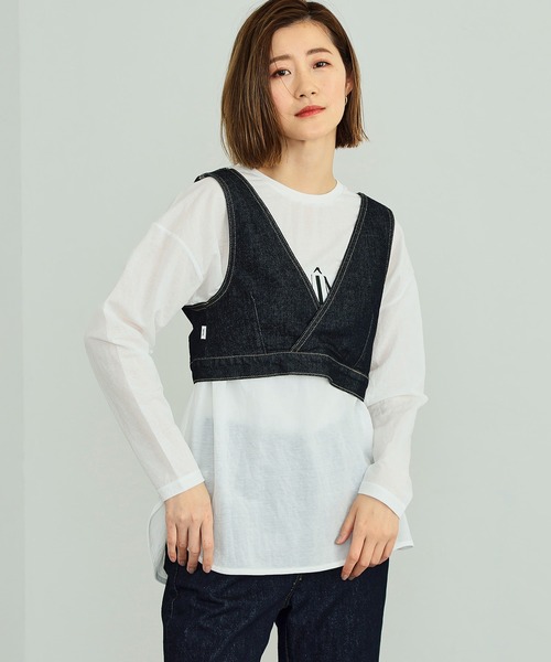 SOMETHING バックリボンデニムビスチェ レディース