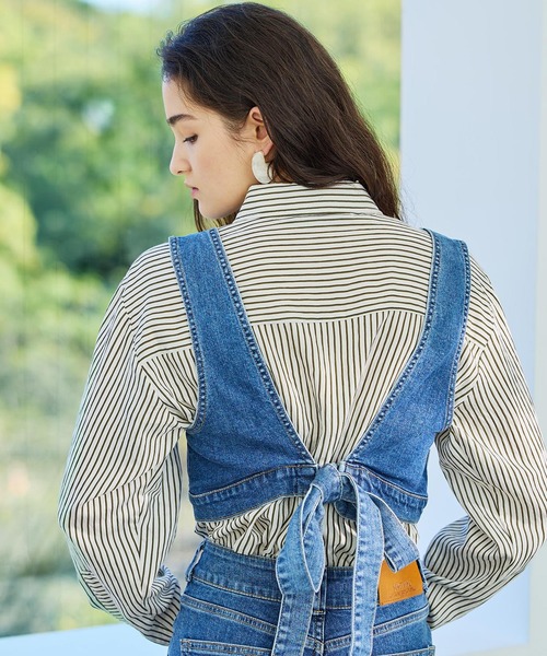 SOMETHING（サムシング） バックリボンデニムビスチェ レディース