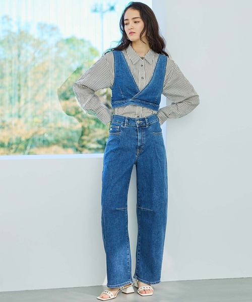 SOMETHING（サムシング） バックリボンデニムビスチェ レディース