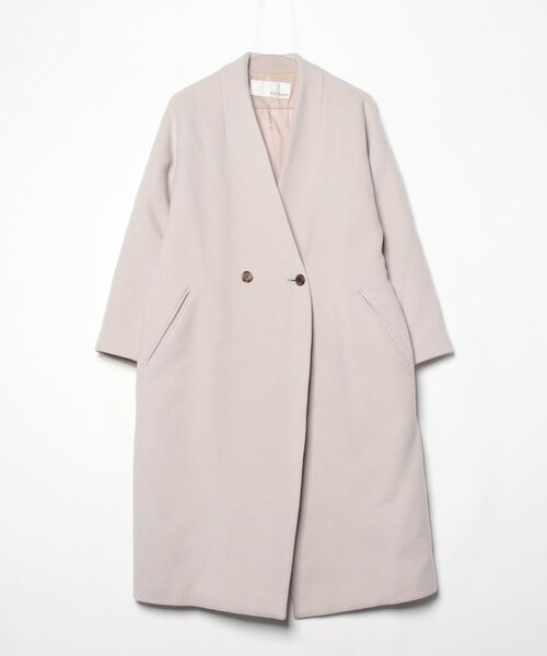 Whim Gazette（ウィム ガゼット） ノーカラーコート フリ- グレー
