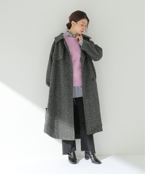 Spick&Spanスピック&スパン ウールトレンチコート ロングコート グレー Spick＆Span（スピック アンド スパン） 「Spick & Span」 トレンチ