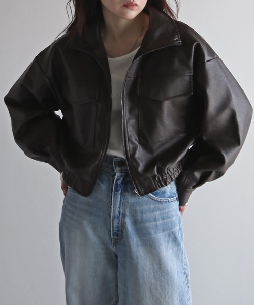 COURO」 ジップアップブルゾン M ブラック レディース : ZOZOTOWN