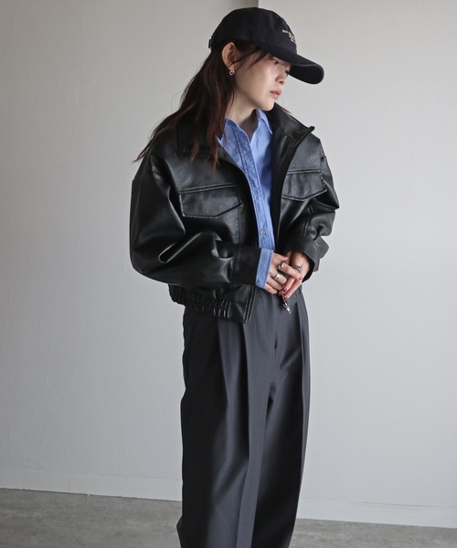 COURO」 ジップアップブルゾン M ブラック レディース : ZOZOTOWN