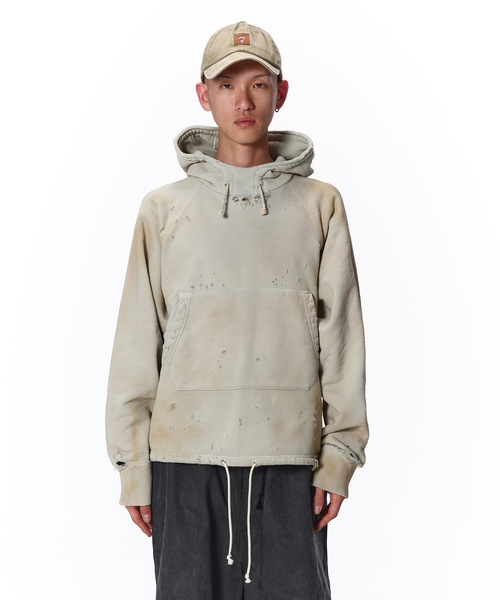 JieDa（ジエダ） パーカー DAMAGE PULLOVER HOODIE メンズ レディース