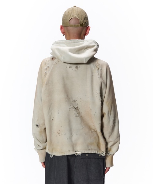 JieDa（ジエダ） パーカー DAMAGE PULLOVER HOODIE メンズ レディース