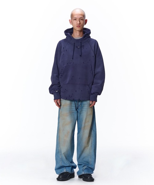 JieDa（ジエダ） パーカー DAMAGE PULLOVER HOODIE メンズ レディース