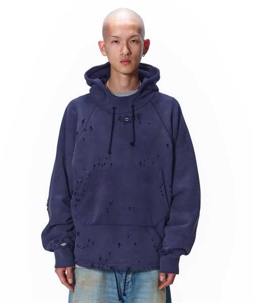 JieDa DAMAGE SWEAT HOODIE ダメージ加工 パーカー JieDa（ジエダ） パーカー DAMAGE PULLOVER HOODIE メンズ レディース
