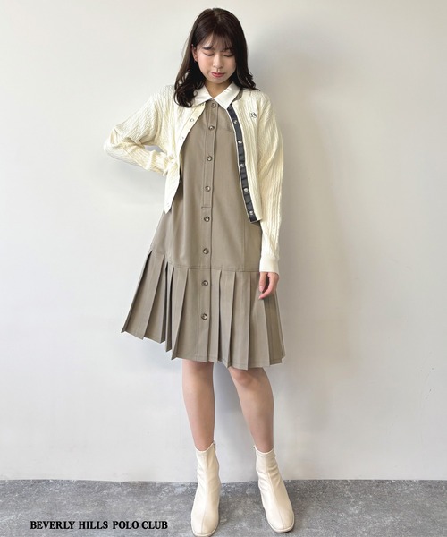 【SaturdayClub】半袖 プリーツヘム ツイードワンピース国内発送 SaturdayClub】半袖 プリーツヘム ツイードワンピース国内発送