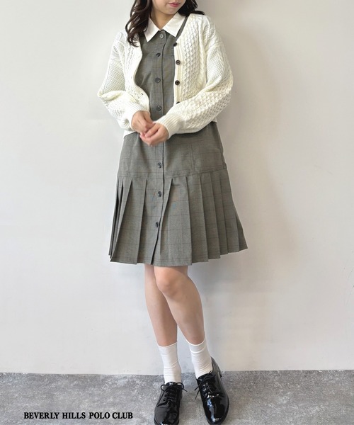 【SaturdayClub】半袖 プリーツヘム ツイードワンピース国内発送 SaturdayClub】半袖 プリーツヘム ツイードワンピース国内発送