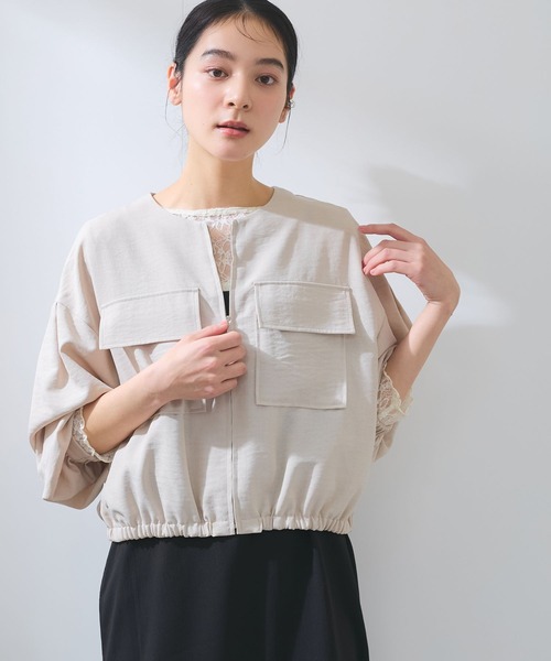 VIS（ビス） ブルゾン アウター 「WEB限定」気流染めリネンライク