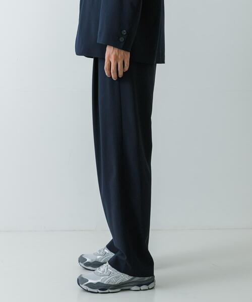 パンツ ATON　HIGH TWIST WOOL WIDE PANTS メンズの画像