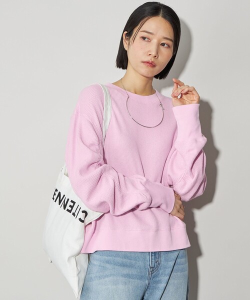 CITEN tシャツ 「CITEN」ソデギャザーワッフルロンT レディース