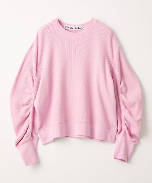 トニセン　20th Century喫茶二十世紀　長袖のTシャツ　ピンク　S〜M CITEN tシャツ 「CITEN」ソデギャザーワッフルロンT レディース