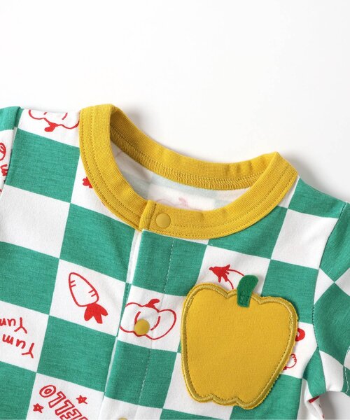 ダダンダン ロンパース 4点 BIT'Z ベビー服 ロンパース おっきなフルーツ柄＆ベジタブル