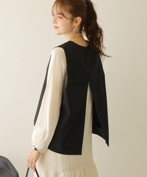 ベスト ジレ back open oversize vest /バックオープンオーバーサイズ ベスト レディース