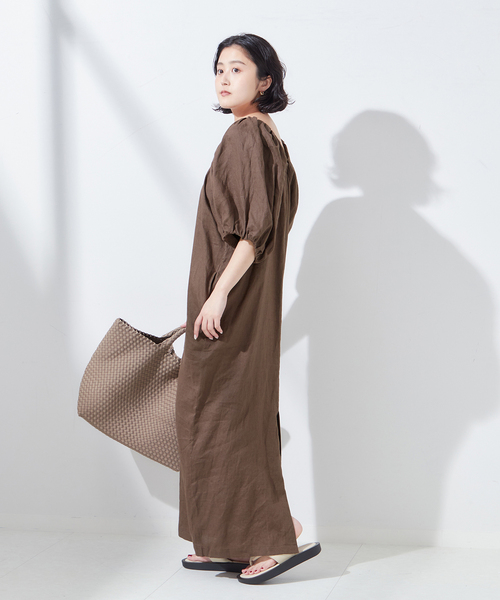 【JOURNALSTANDARDL'ESSAGE】ボリュームスリーブワンピース Linen ボリュームスリーブワンピース（ワンピース）｜JOURNAL